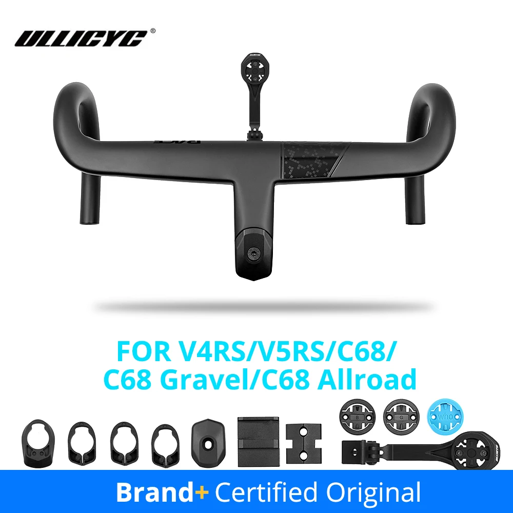 ULLICYC CC.01 Integrierter Carbon-Lenker, vollständige interne Kabelführung, Rennrad-Cockpit, 370 mm–430 mm, für V4RS V5RS C68 Image