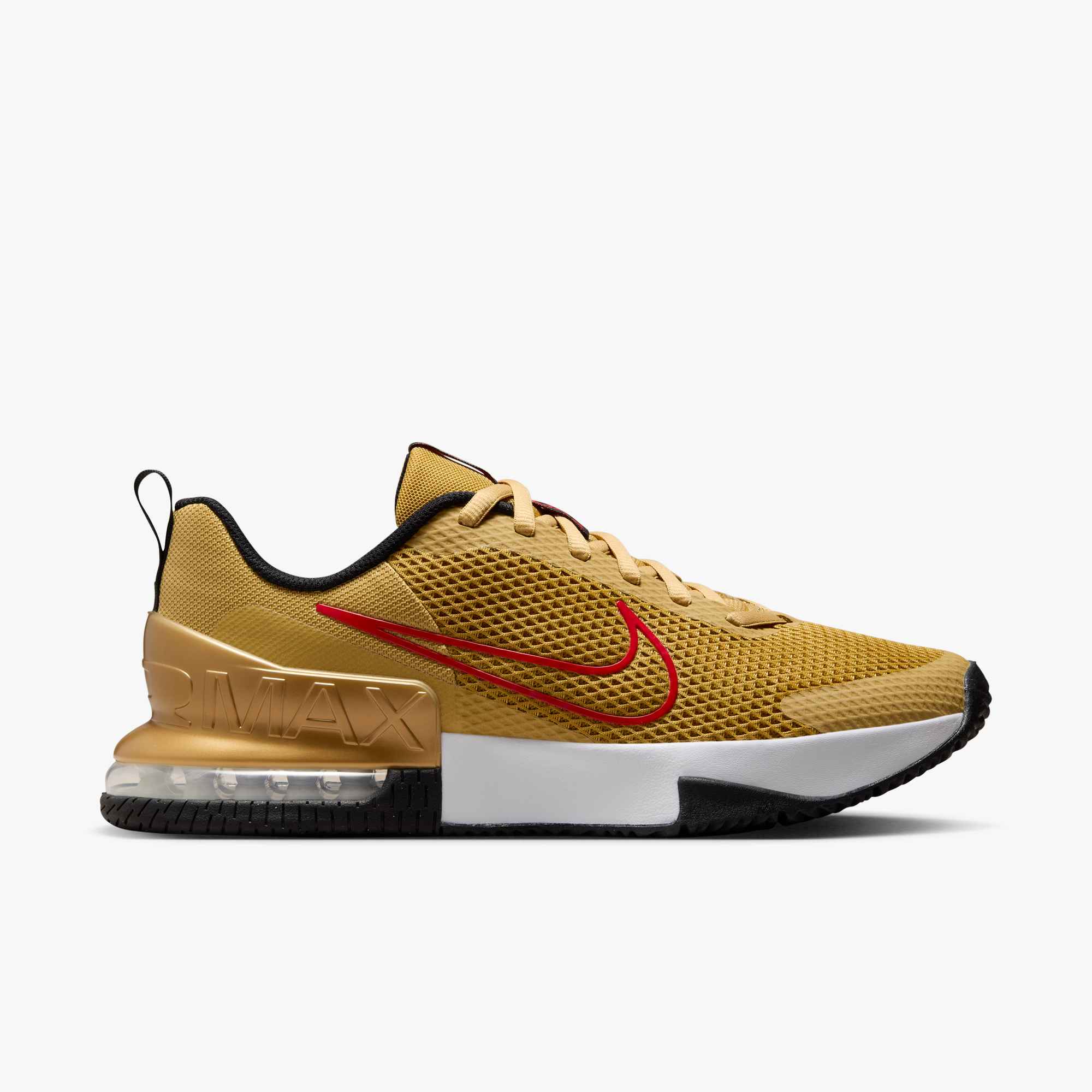 Sneaker NIKE "M AIR MAX ALPHA TRAINER 6", Herren, Gr. 43, flt gold, university rot, metallic gold, Schuhe Sneaker