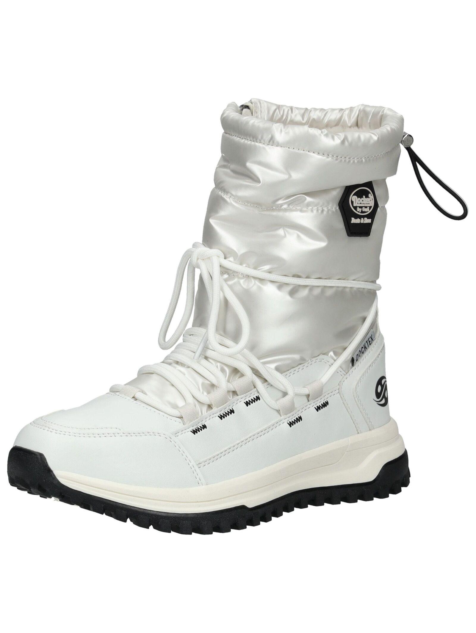 Schnürstiefelette DOCKERS BY GERLI "Dockers by Gerli Stiefelette Textil", Damen, Gr. 42, weiß, Textil, Schuhe Schnürstiefelette