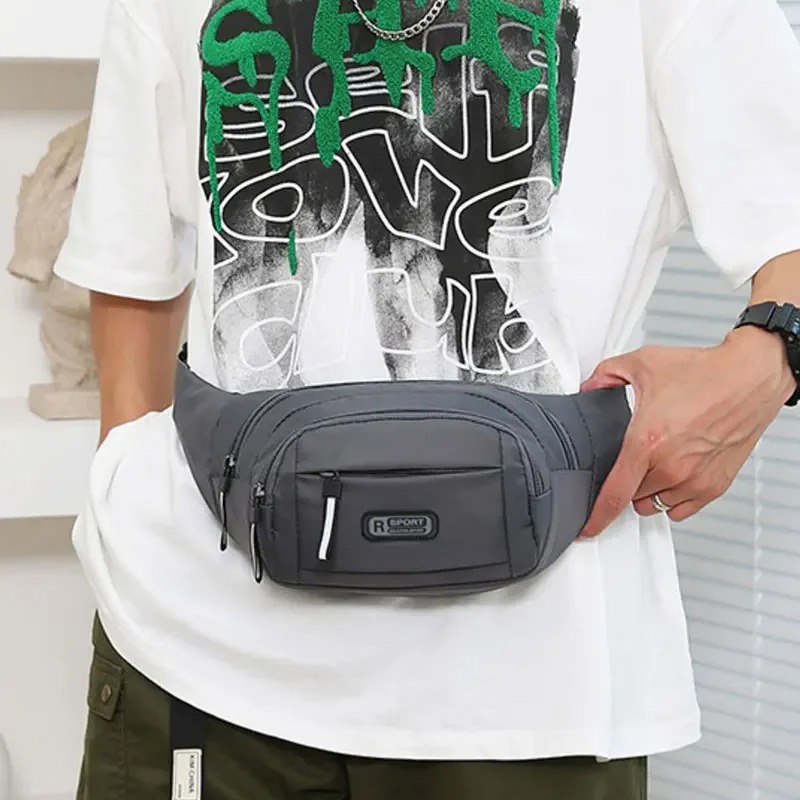 Ultra Thin Men's Canvas Anti Theft Waist Pack For Phone, Sports Outdoor Hiking Travel green