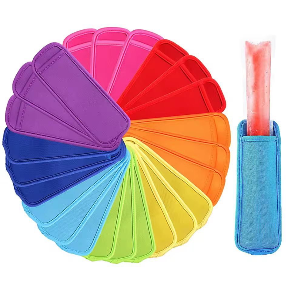 Reusable Ice Pop Sleeves Insulated Freezer Pop Holders For No Mess, No Freeze Snacking mixed Color