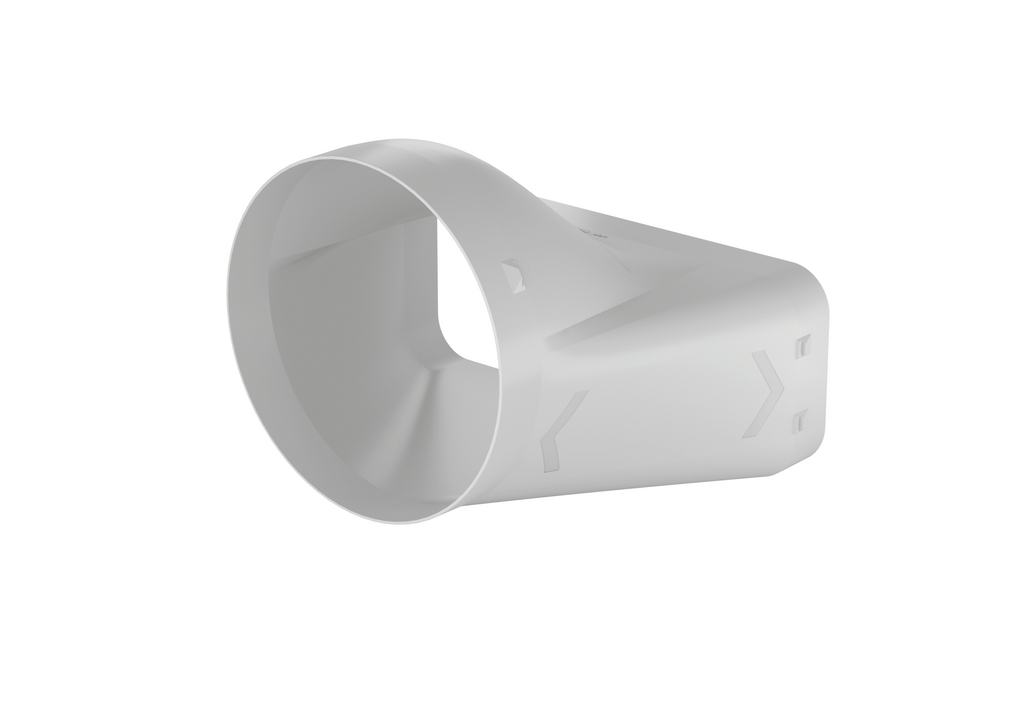 Naber P-EST 150 Endstück, Verbindungselement, hellgrau 4051018 Rund auf Flachkanal Image