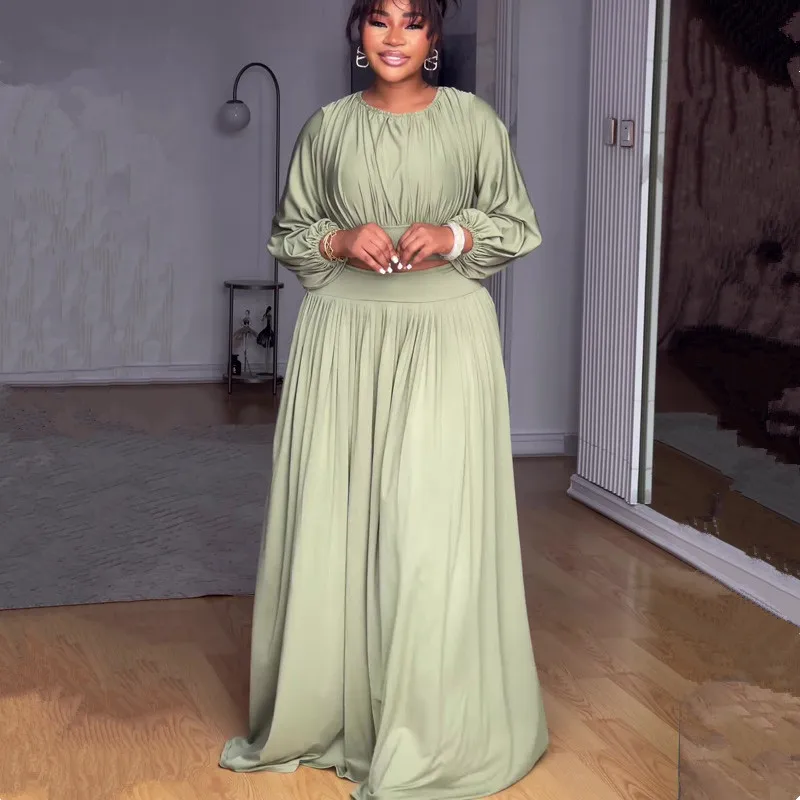 Neue Afrikanische Mode Herbst Frauen 2 stück Sets Langarm Top und Langen Rock Set Damen Casual Kleid Set Großhandel Dropshipping Image