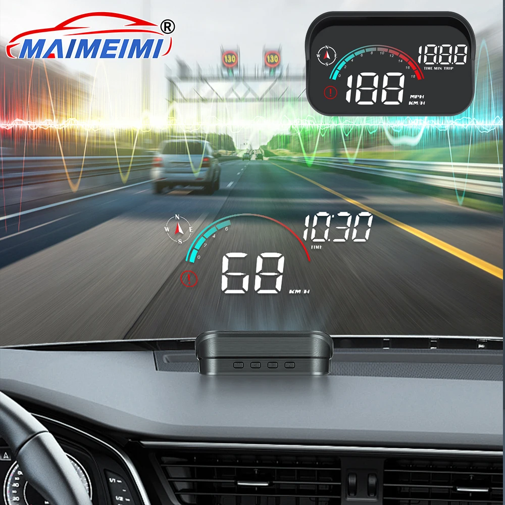 Auto Digital GPS Tacho Projektor Bildschirm Head Up Display Multi-funktionen Geschwindigkeit Meter Windschutzscheibe Projektor für Alle Autos Image