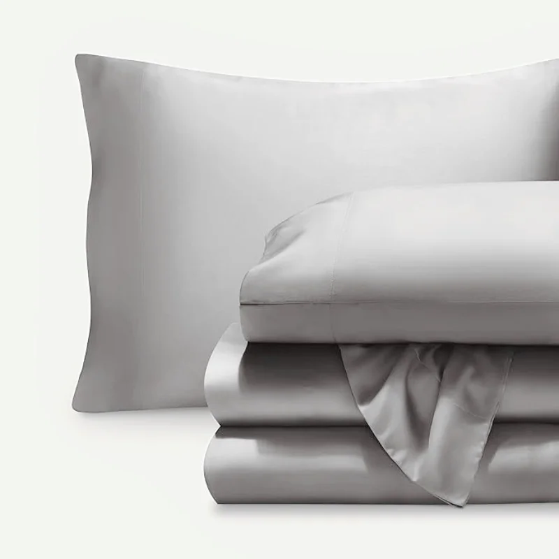 3 stücke König Bettbezug-set Seidige Lyocell Feuchtigkeitstransport Atmungsaktive Bettbezug + Kissenbezüge Solide Weiß Schwarz Grau Drop Shipping Image