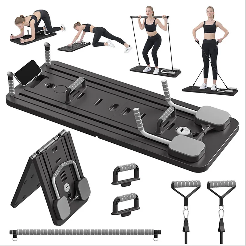 Multi-functional Pilates Abdominal Exercise Board Auto-Rebound Fitness Resistance Bands Fitness Board Leg & Arm Home Exercise