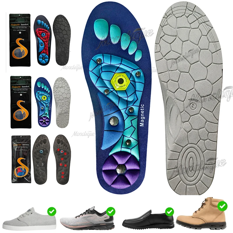 1 Paar magnetische Therapie-Massage-Einlegesohlen, Unisex, Sport-Einlegesohle, Anti-Müdigkeit, Gesundheitspflege, Schuheinlage, Fußgewölbeunterstützung, orthopädische Einlegesohle Image