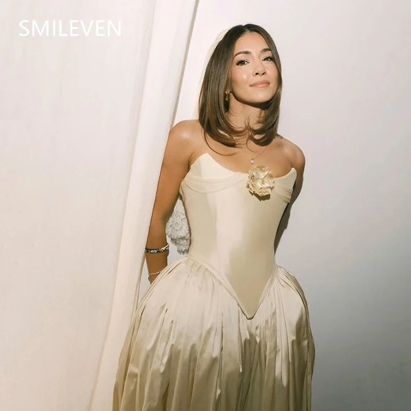 Smileven Bescheidenes A-Linien-Abschlussballkleid von Aire Na–ة, ärmellose Partykleider, herzförmiges formelles Anlasskleid, maßgeschneidert Image