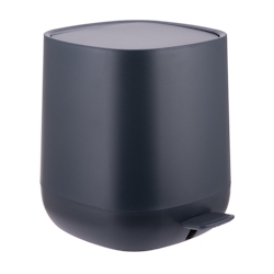 Relaxdays Mülleimer Bad, 5 l, Kosmetikeimer mit Soft-Close, matte Optik, entnehmbarer Inneneimer, Treteimer, schwarz Image