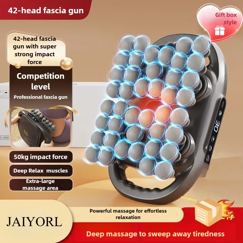 Pistolet de massage électrique multifonctionnel 42 têtes pour la relaxation des muscles du dos, des cervicales et de la taille, grande surface de relaxation