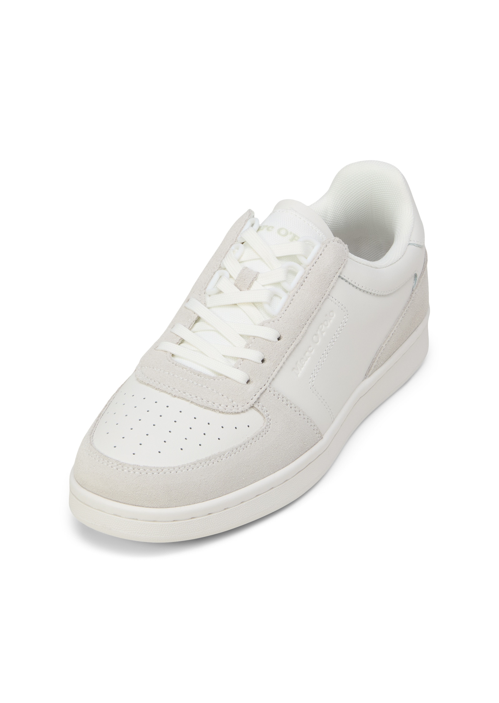Sneaker MARC O'POLO "aus hochwertigem Rindleder", Damen, Gr. 40, weiß, Obermaterial: 100% Leder, unifarben, Schuhe Sneaker