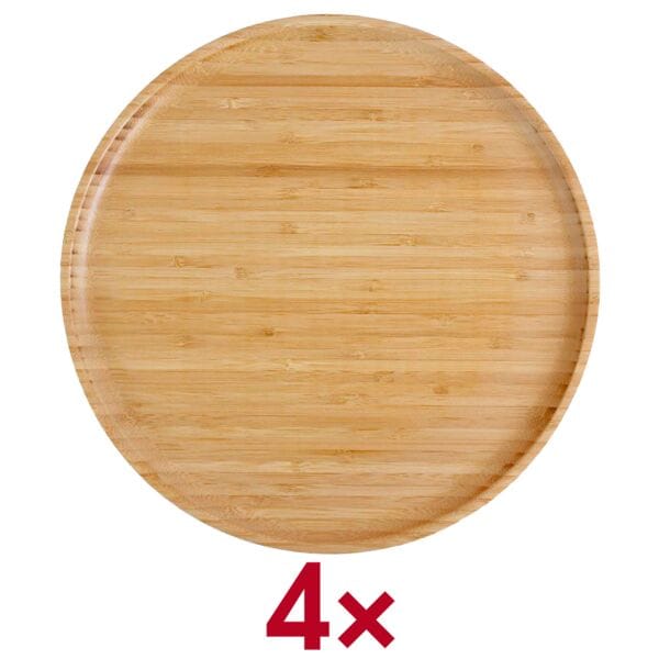 pandoo Mehrweg-Menüteller bambus Ø 30 cm 4 Stück, 30x2 cm Image