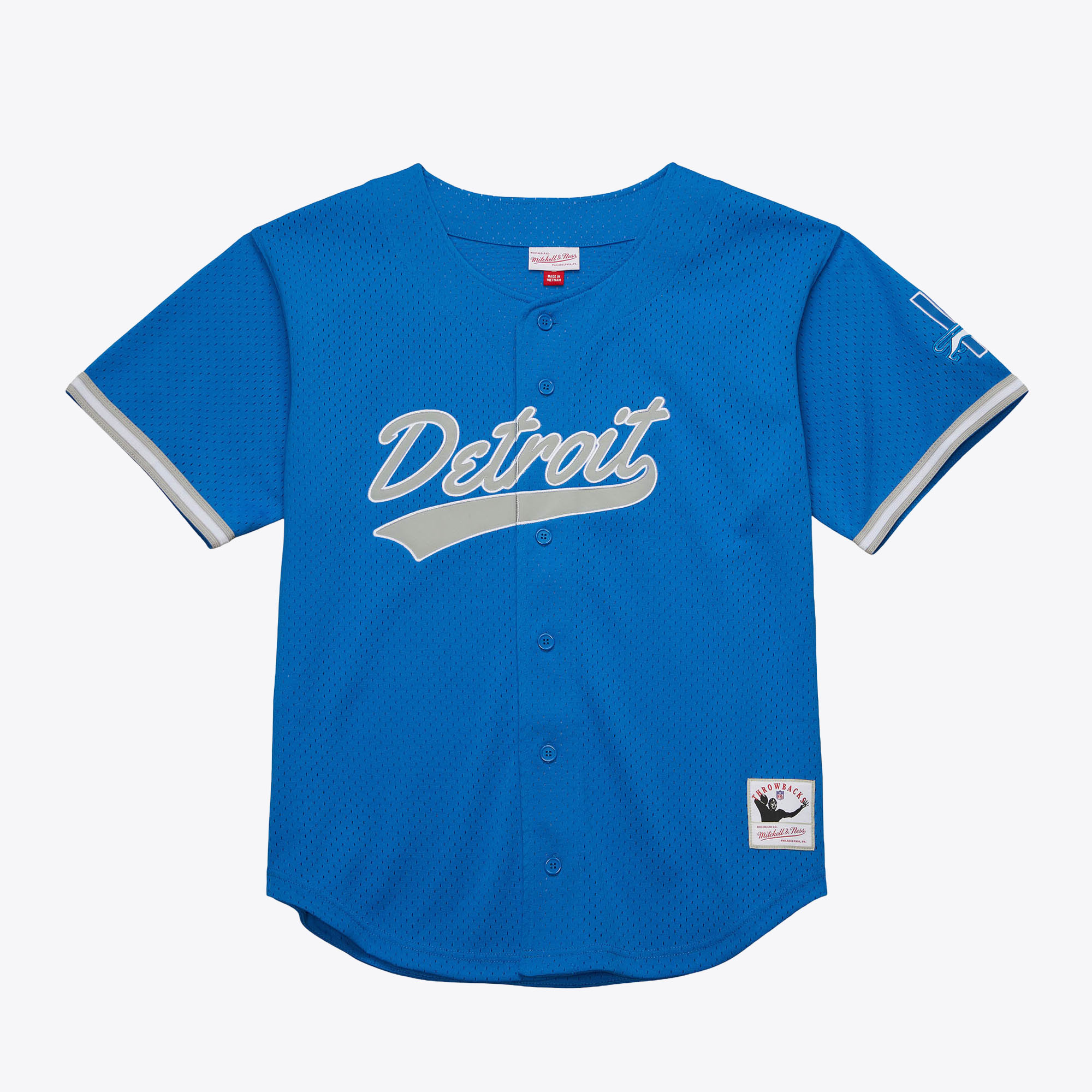 Detroit Lions Mitchell & Ness „On the Clock“ Mesh-Shirt mit Knopfleiste Image