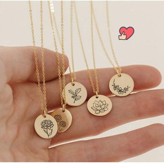 Collana di fiori di nascita, gioielli di fiori di nascita, collana di fiori del mese di nascita per le donne, regalo di fiori di nascita per lei, coll