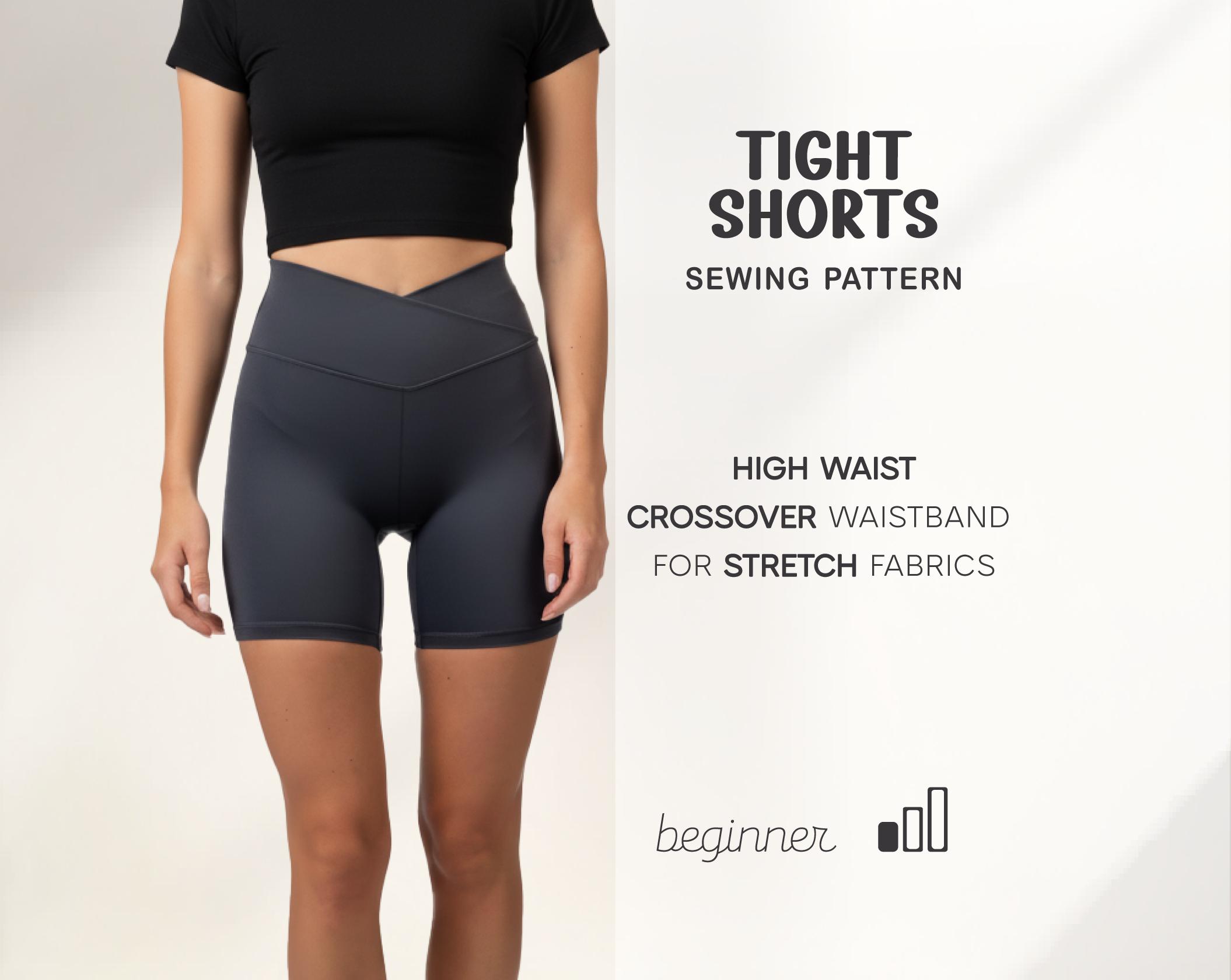 Modello di pantaloncini da ciclista, modello di cucito di pantaloncini da palestra, modello di pantaloncini da yoga, modello di pantaloncini attillati