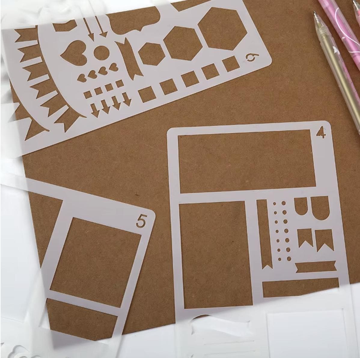 Set di stencil per journaling, stencil per layout Bujo mensili, stencil per layout di journaling a diffusione rapida per planner settimanale / Fornitu