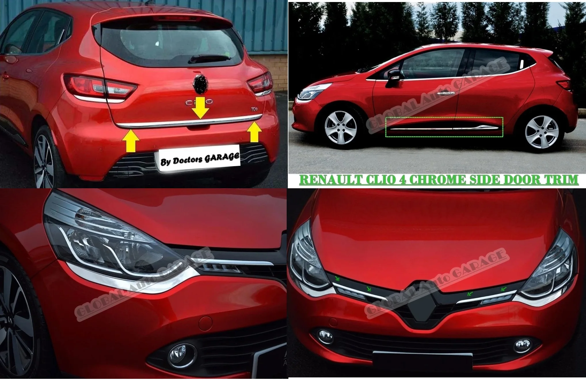 Per Renault Clio 4 Chrome Portellone accessori 2012 2013 2014 2015 2016 2017 2018 Auto-styling Accessorio Auto Auto Car Ornament