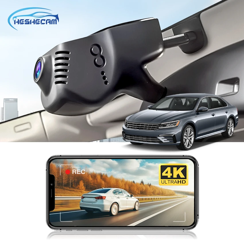 Dash Cam für VW Passat B7 (2011-2015) / Tiguan (2010-2015), Wifi Auto DVR Für Volkswagen Golf mk5 (2007-2011), 4K 2160P Dash Kamera