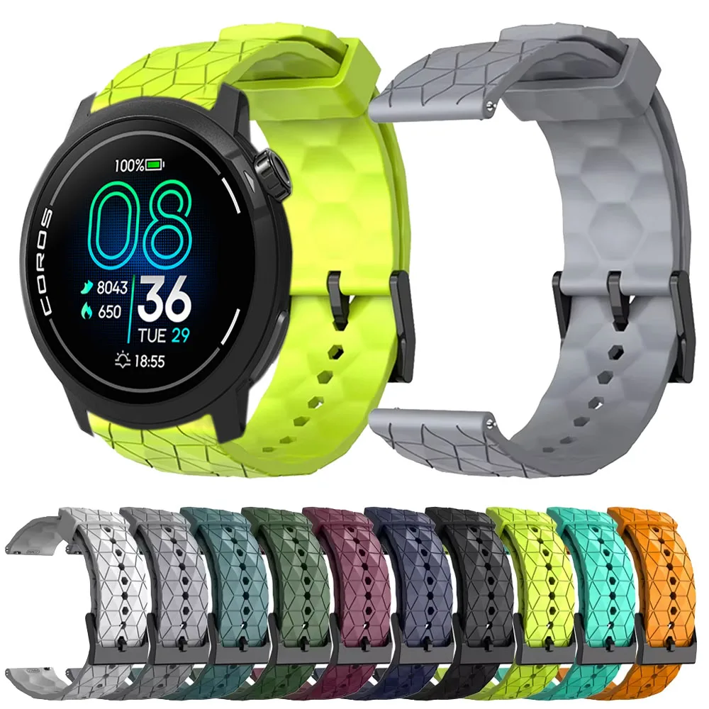 22/20 mm Fußball-Muster-Silikonarmband für Suunto Vertical 2/1 Race 2/1/S Armband für COROS APEX 2 Pro/4 42 mm/PACE Pro/3 Image
