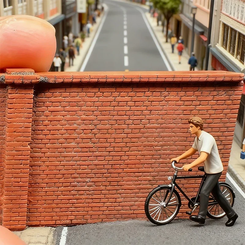1/150 Miniatur Gips Ziegel Wand Simulation Modell Roten Zaun Wand Für N Skala Gebäude Architektur Puppenhaus Garten Dekor 1pc Image