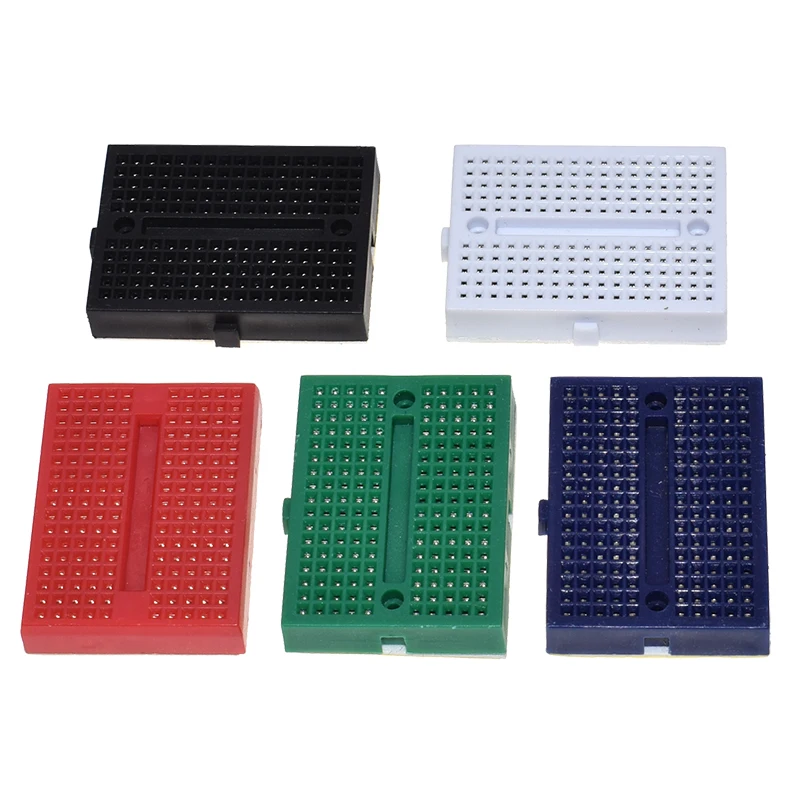 5-teiliges Mini-Breadboard-Set mit 170 Verbindungspunkten, lötfrei, SYB-170 Prototyp, PCB, Brotbrett für Arduino, Raspberry Pi Image