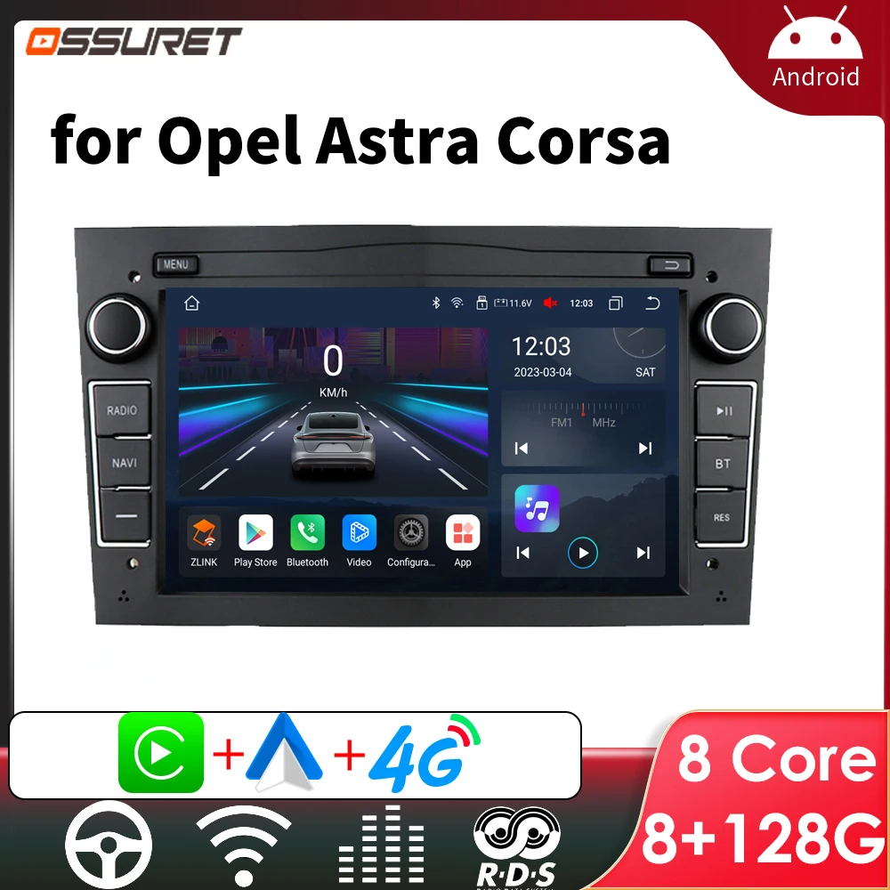 Autoradio Android für Opel Astra H Vectra Vauxhall Antara Zafira Corsa C D Vivaro Meriva Auto Multimedia Player Carplay 2Din GPS Image