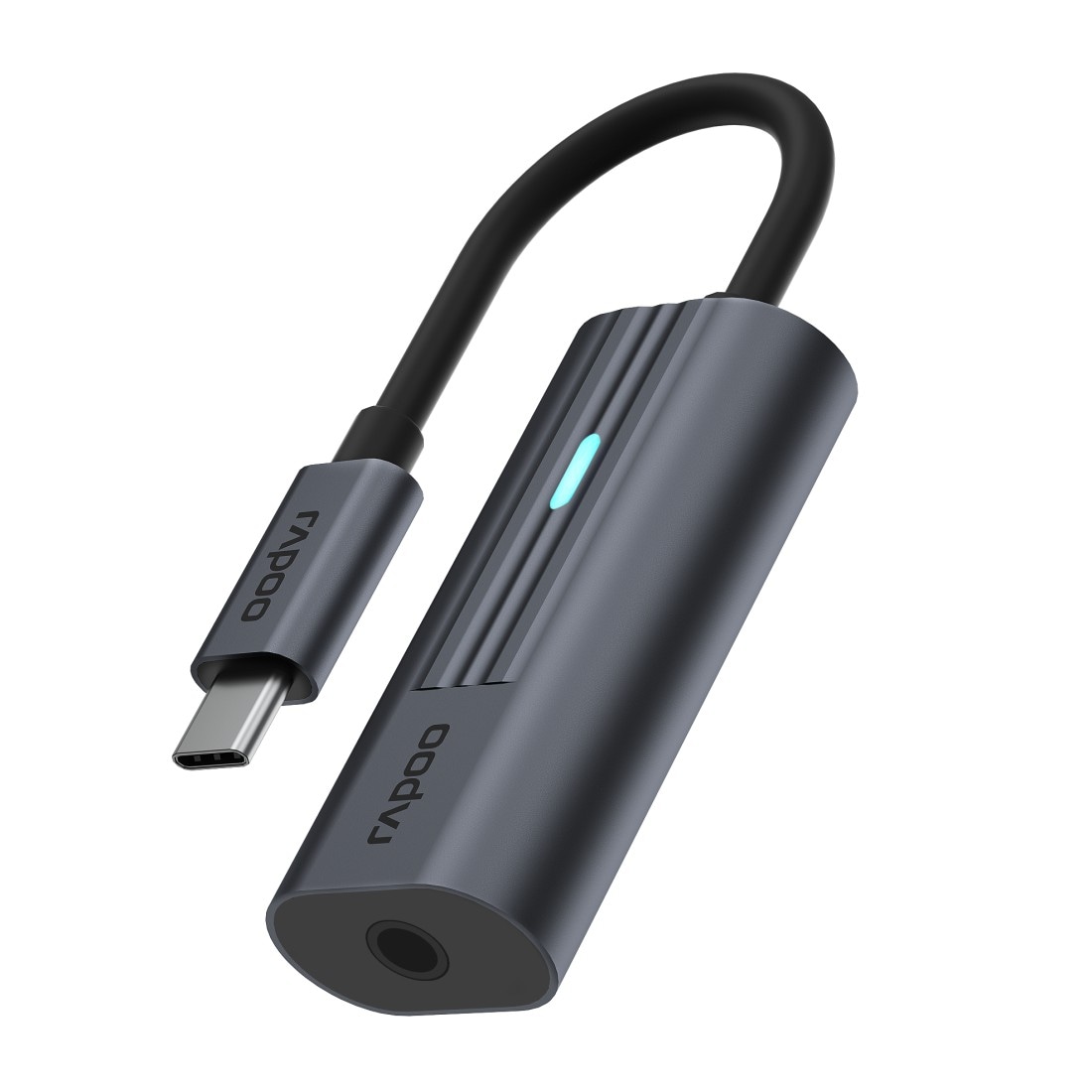 RAPOO USB-Adapter "UCA-1002 USB-C Adapter, USB-C auf 3,5 mm Audio, Grau", grau, B:4,3cm H:1cm T:2cm, Adapter