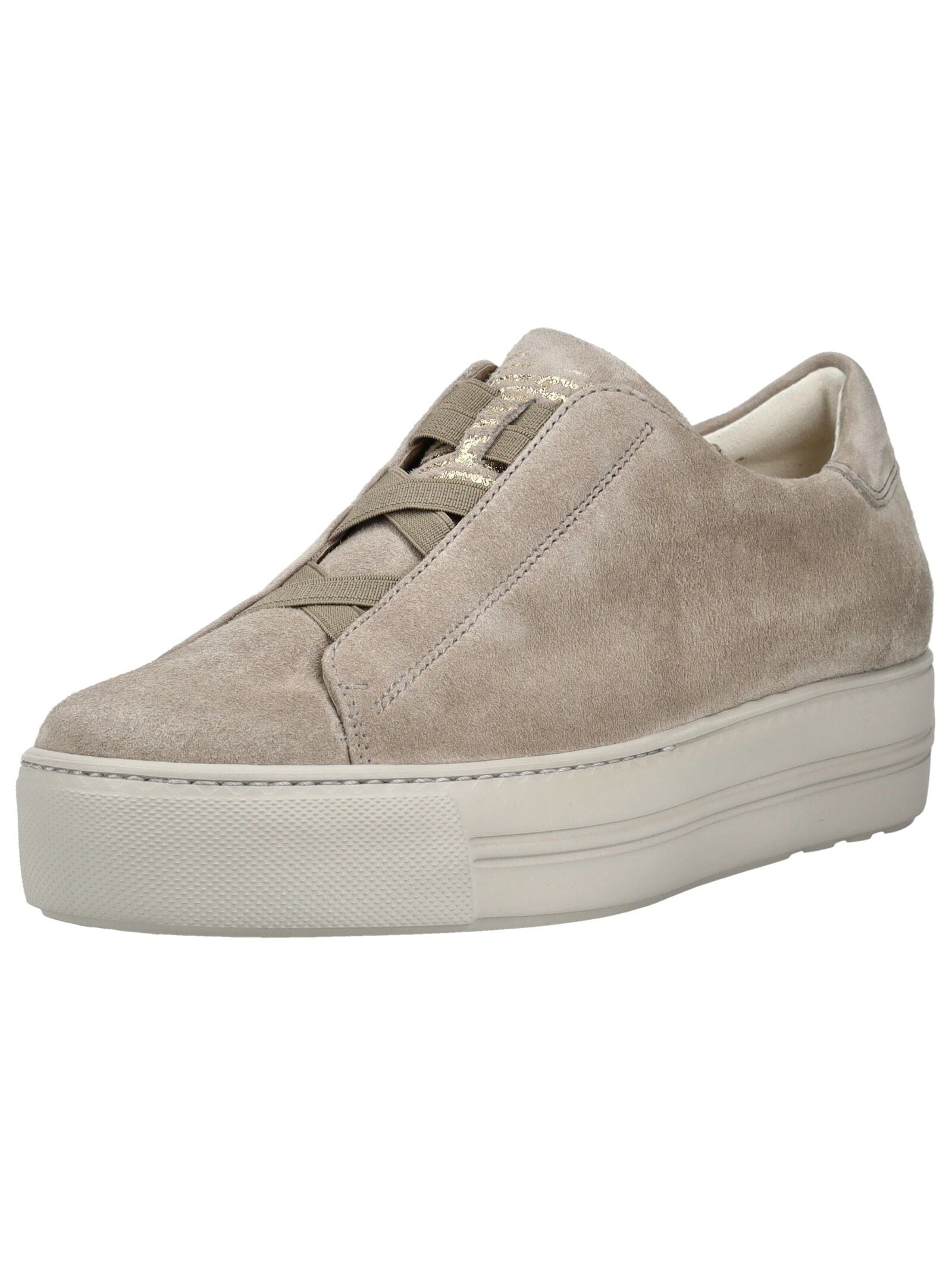 Plateausneaker PAUL GREEN "Paul Green Sneaker Veloursleder", Damen, Gr. 41, beige, Veloursleder, Schuhe Plateausneaker