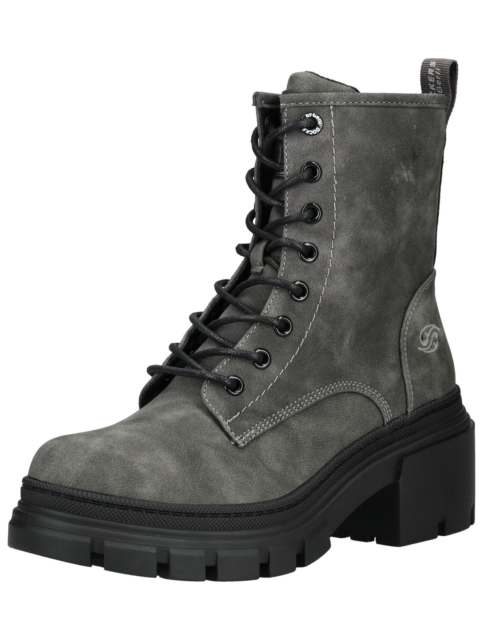 Schnürstiefelette DOCKERS BY GERLI "Dockers by Gerli Stiefelette Lederimitat", Damen, Gr. 40, dunkelgrau, Lederimitat, Schuhe Schnürstiefelette