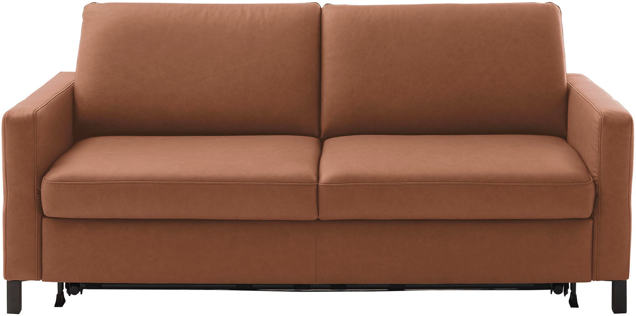 Schlafsofa HOME AFFAIRE "Calestra, 3-Sitzer mit Kaltschaummatratze, Breite 208 cm", braun, B:208cm H:86cm T:102cm, 100% Leder, Sofas, Schlafsofa