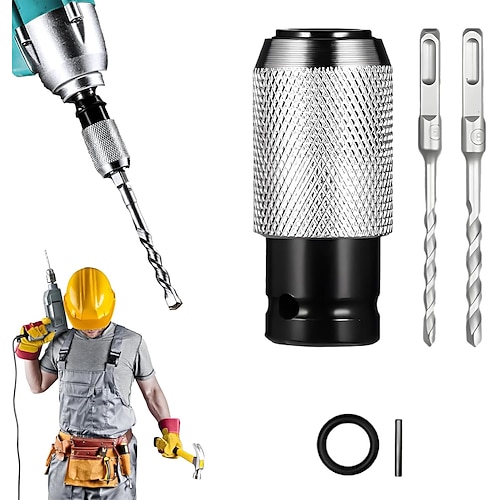 Tragbares Bohrhammer-Adapterset mit 2/3/4-Zoll-Schlagbohrern – elektrischer Schraubenschlüssel-Umrüstkopf, korrosionsbeständig Rostschutz, ideal für Haus-, Renovierungs- und Bauprojekte Image