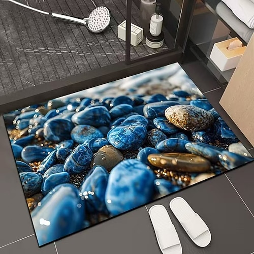 3D-Optische Illusion Fußmatte Visuelle Falle Fußmatte Rutschfest Wasserabsorbierend für Badezimmer Dusche Eingangsbereich Innen Außen Diatomaceous Earth Schnell trocknend Absorbierend 20 x 31 Zoll Image