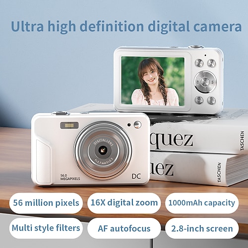 HD 2,8 Zoll IPS Bildschirm Digitalkamera mit AF Autofokus Foto- und Video tragbare Digitalkamera für Studenten Valentinstagsgeschenk Image