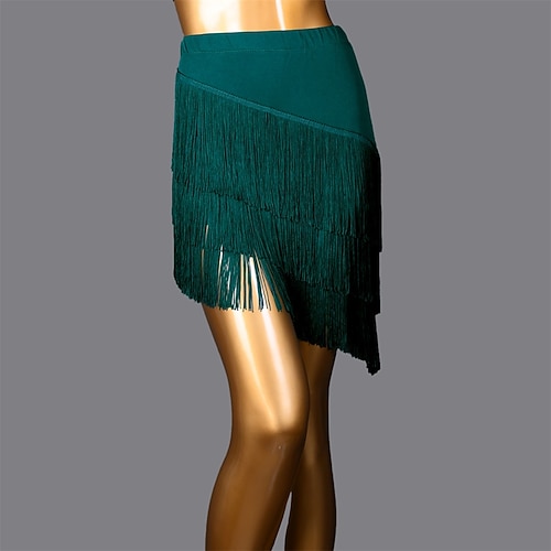 Samba Dancewear Damenfransen Latein Tanzrock Elastischer Bund Modernes Gesellschaftstanz Salsa Samba Dancewear Performance Kostüm Image