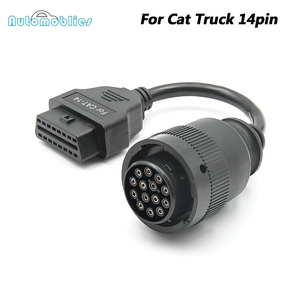 Für Katze Lkw 14pin OBD Zu OBD2 OBD 2 Verlängerung Kabel Für Katze Lkw 16 Pin OBDII Scanner Stecker Lkw diagnose Werkzeug Image