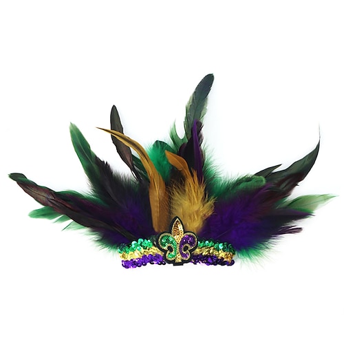 Mardi Gras 2026 Karneval Armband Cosplay Pailletten Mardi-Gras-Farben Erwachsene Damen Karneval Fetter Dienstag Karnevalsparade Party Leistung Einfaches Karnevalskostüm Verkleiden Image