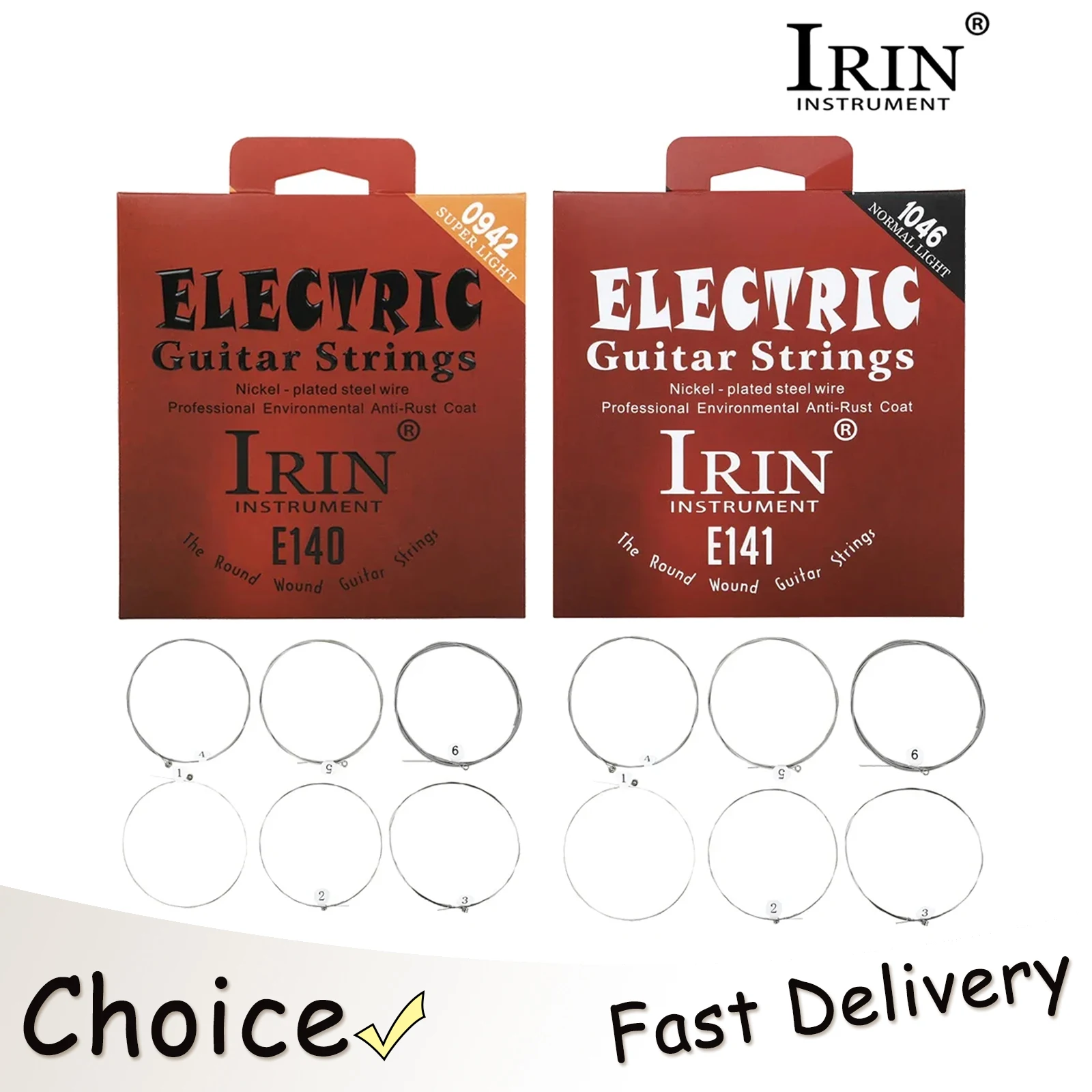 IRIN Elektrische Gitarre Saiten High Carbon Legierung Nickel Stahl Wrap Guitarra Professionelle Praxis Saiten Elektrische Gitarre Teile Image