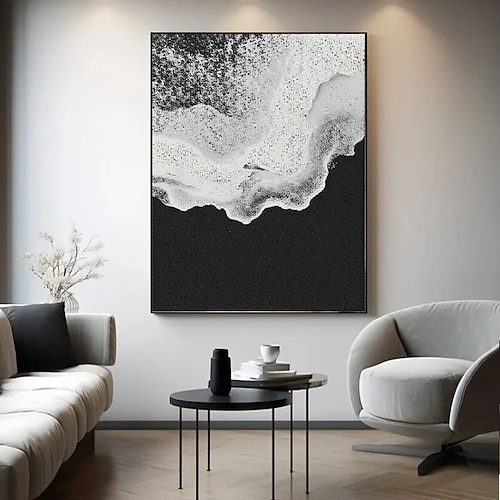 Handgefertigt Ölgemälde Handgemalte Vertikal Abstrakt Zeitgenössisch Impressionismus Fügen Innenrahmen Image