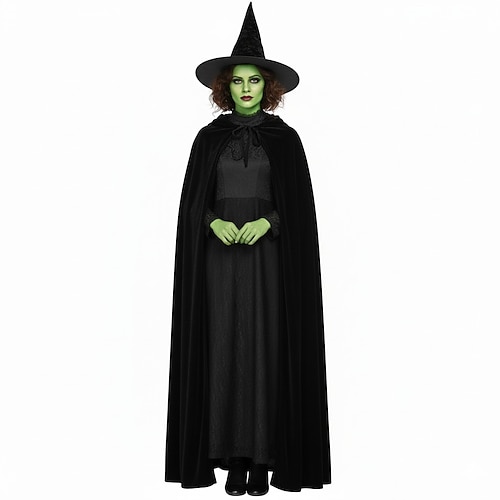 Magische Hexe Fantasie Märchen Böse Hexe Kleid Umhang Ausgefallene Kostüme Cosplay-Kostüm for Damen Erwachsene Weihnachten Karneval Buchwoche Leistung Party Image