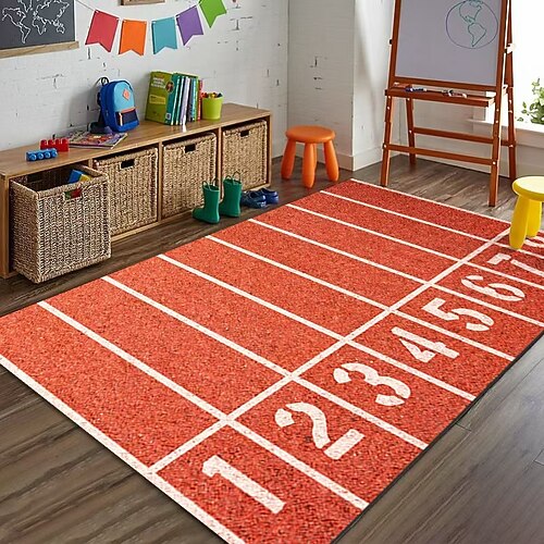 Fußball- und Basketballteppich, großflächig, ideal als Wohnzimmer- oder Sofamatte, dekorativ, rutschfest und strapazierfähig. Image