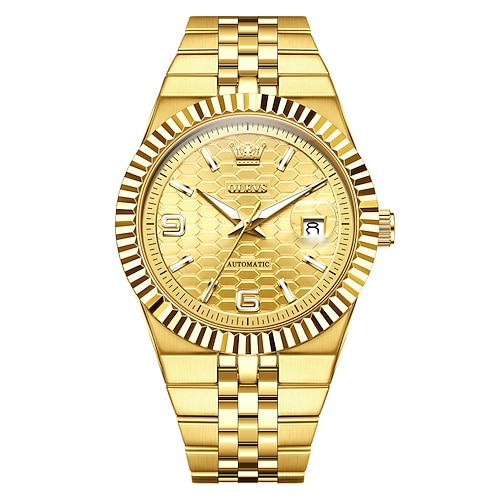 Olevs 7105 Herren-Automatikuhr, Luxus-Armbanduhr mit Saphirglas, Business-Uhr einer Topmarke, Mondscheinuhr Image