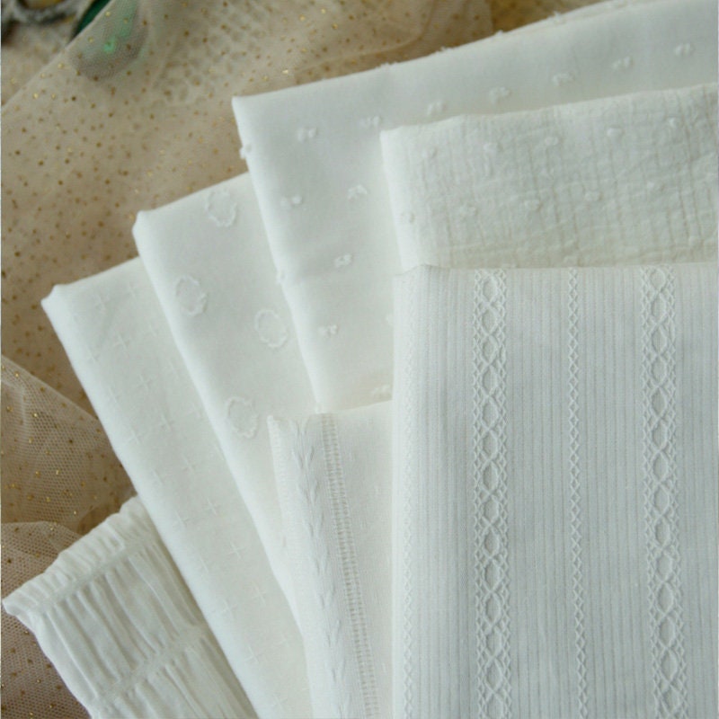 Tessuto di cotone a fiori, tessuto per cuscini, tessuto bianco, tessuto a fiori, tessuto di cotone, tessuto ricamato, tessuto morbido, tessuto per abi