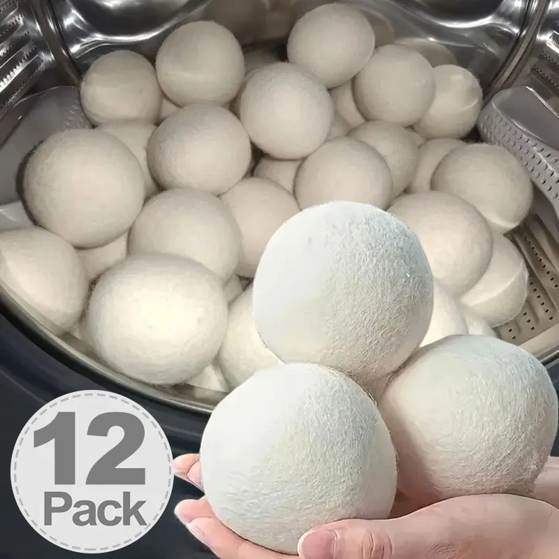 100% Wool Dryer Balls Clothes Natural Fabric Softener Reduces Wrinkles Washing Machine Fast Dryer Ball Reusable Home Accessories