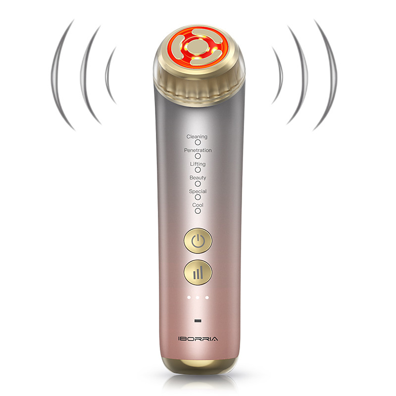 New Hot Selling EMS Micro Current RF Beauty Device Home Facial Introduction Device Multifunctional Facial Beauty Device Clear Pores Dirt Fade Wrinkles Increase Skin Elasticity Combined with RF