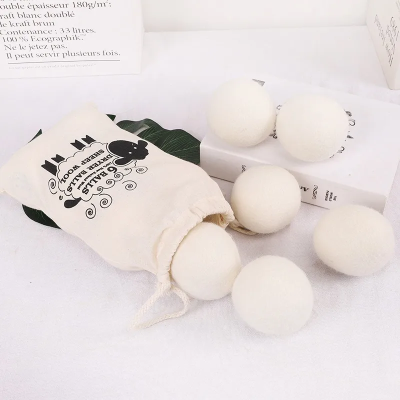Wool Dryer Balls Reusable Natural Fabric Softener Laundry Washing Machine Accessories Home Washing 4/5/6cm Fleece Dryer Balls