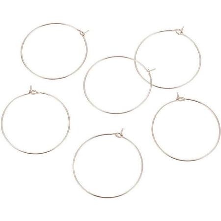 20Pcs Rose Gold Hoop Earring Findings Hypoallergenic 316L Surgical Stainless Steel Wine Glass Charms Findings Round Earring Hoops for Jewelry Making DIY Crafts Creation Party Favor Gold
