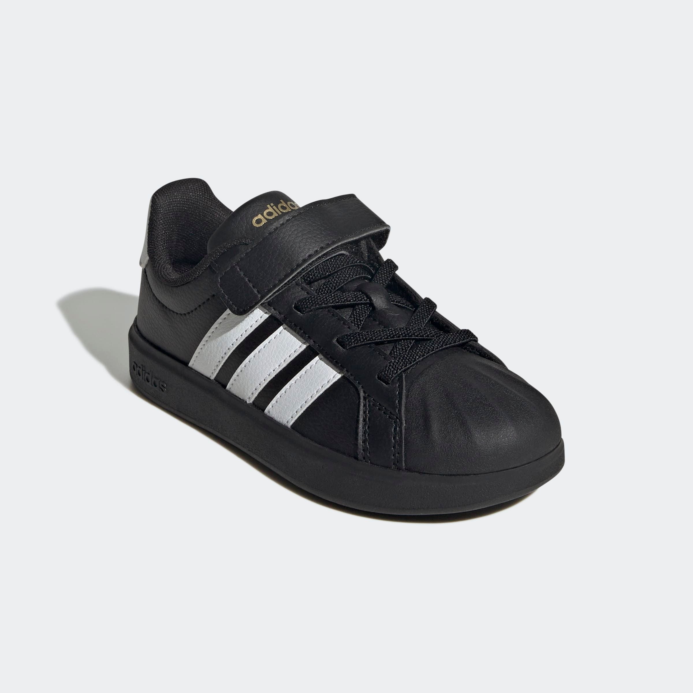 Sneaker ADIDAS SPORTSWEAR "STREETTALK", Damen, Gr. 34, core schwarz, cloud weiß, gold metallic, Synthetik, Schuhe Sneaker