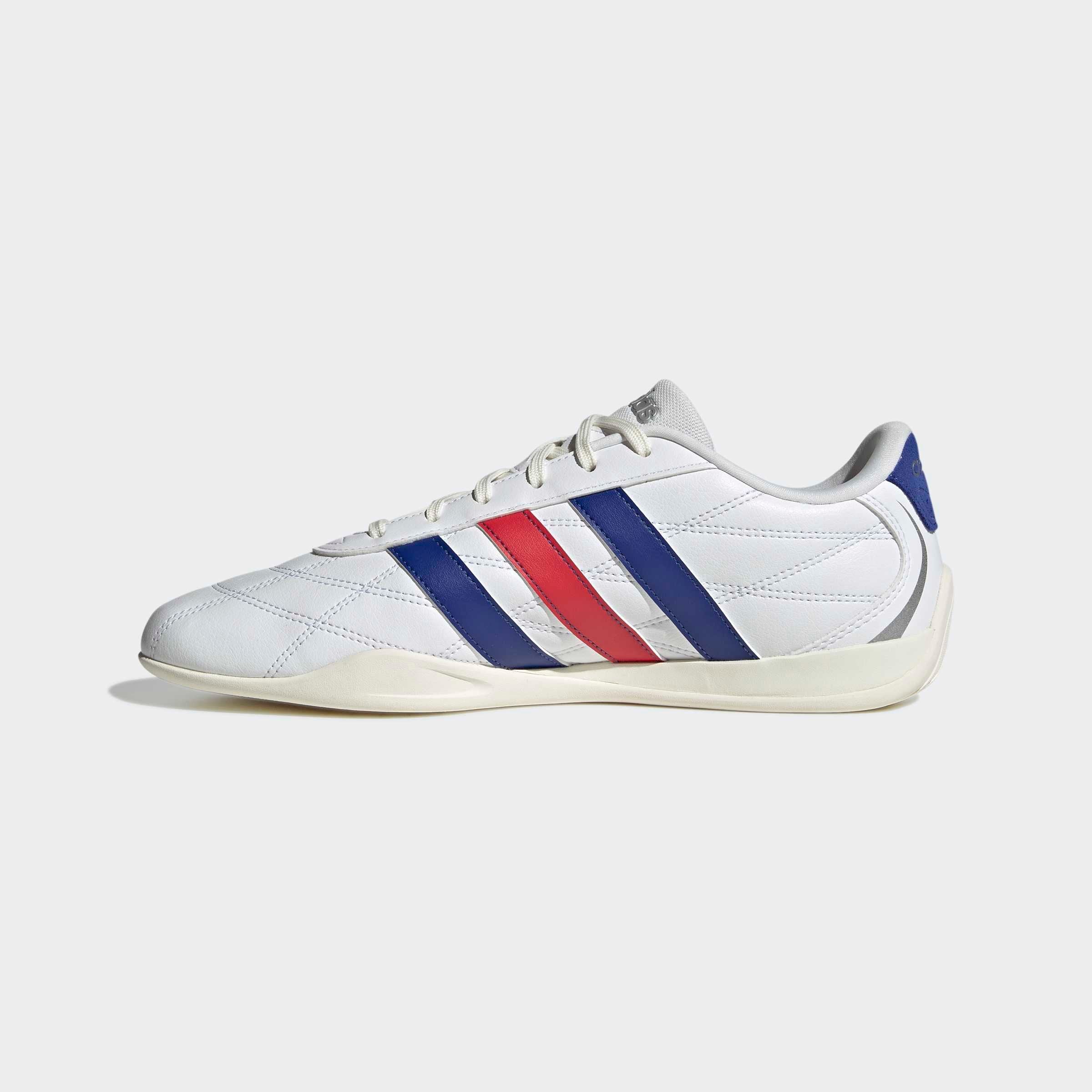 Sneaker ADIDAS SPORTSWEAR "GROUNDPULSE", Herren, Gr. 47, cloud weiß, semi lucid blau, pure ruby, Leder, Synthetik, Schuhe Sneaker
