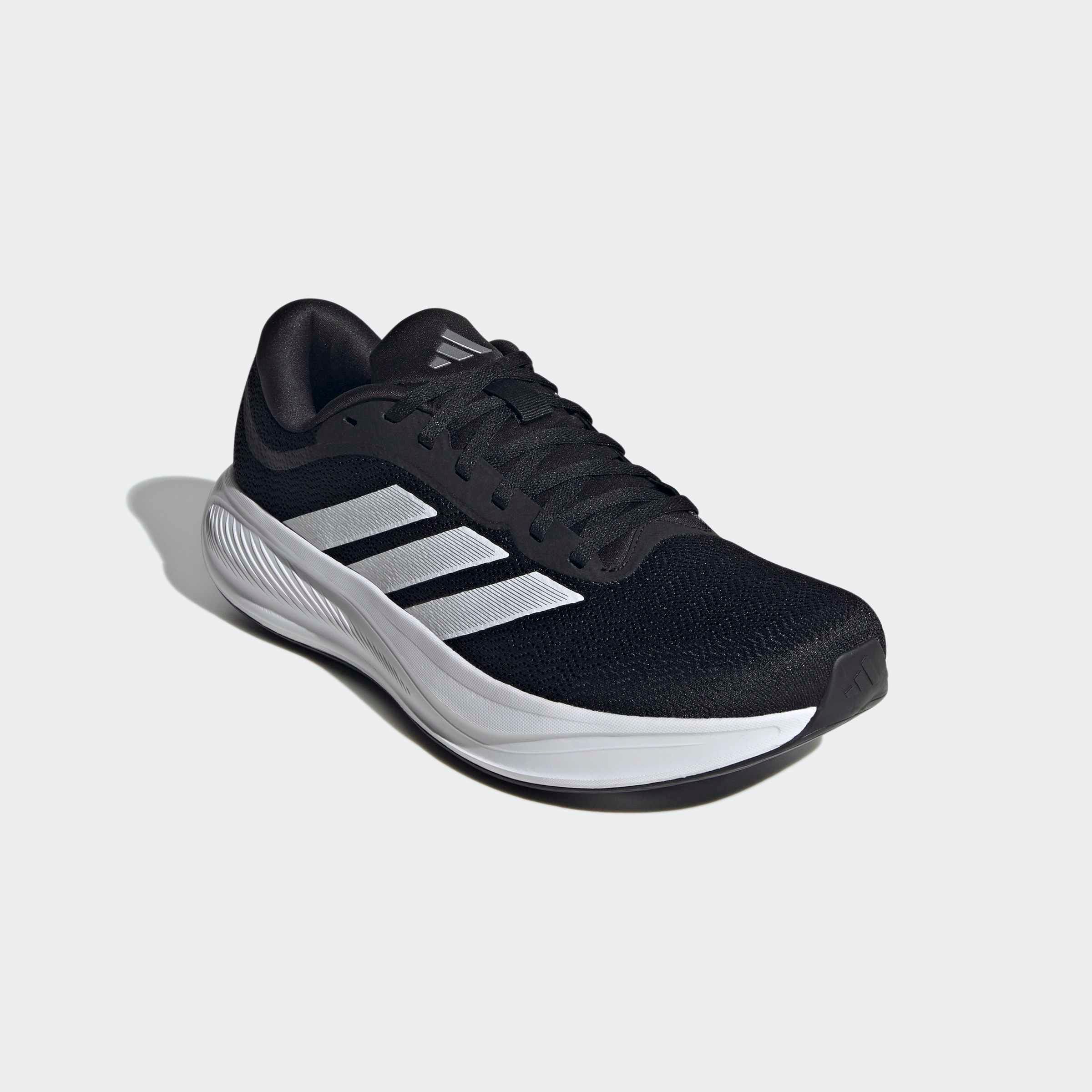 Laufschuh ADIDAS PERFORMANCE "RESPONSE RUNNER 2", Damen, Gr. 42, core schwarz, cloud weiß, matte silber, Synthetik, Textil, Schuhe Laufschuh
