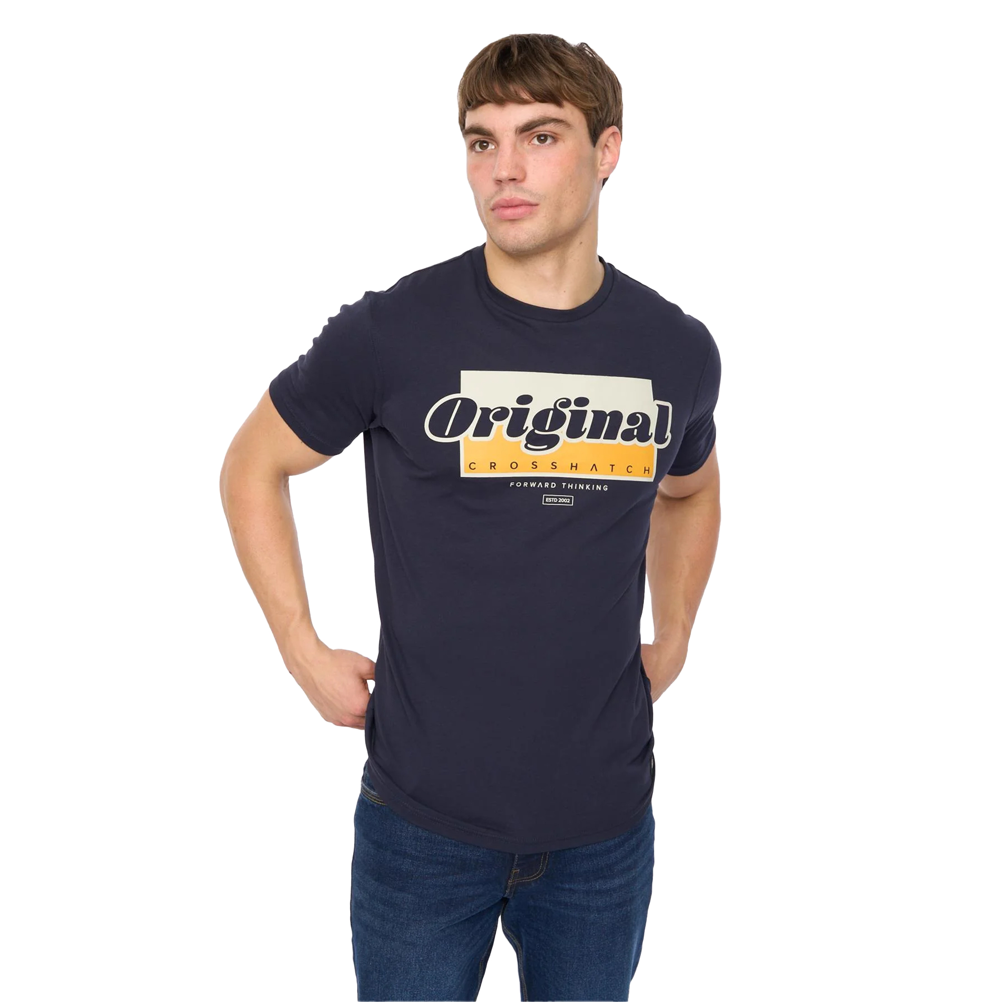 Crosshatch - "Chevin" T-Shirt für Herren (Marine) Image